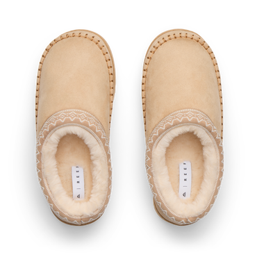 Indie Slipper pair viewed from above with toes facing upward and plush lined footbeds