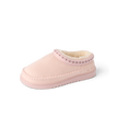Indie Slipper facing left, showing its cushioned toe, stitched side, and soft fleece lining