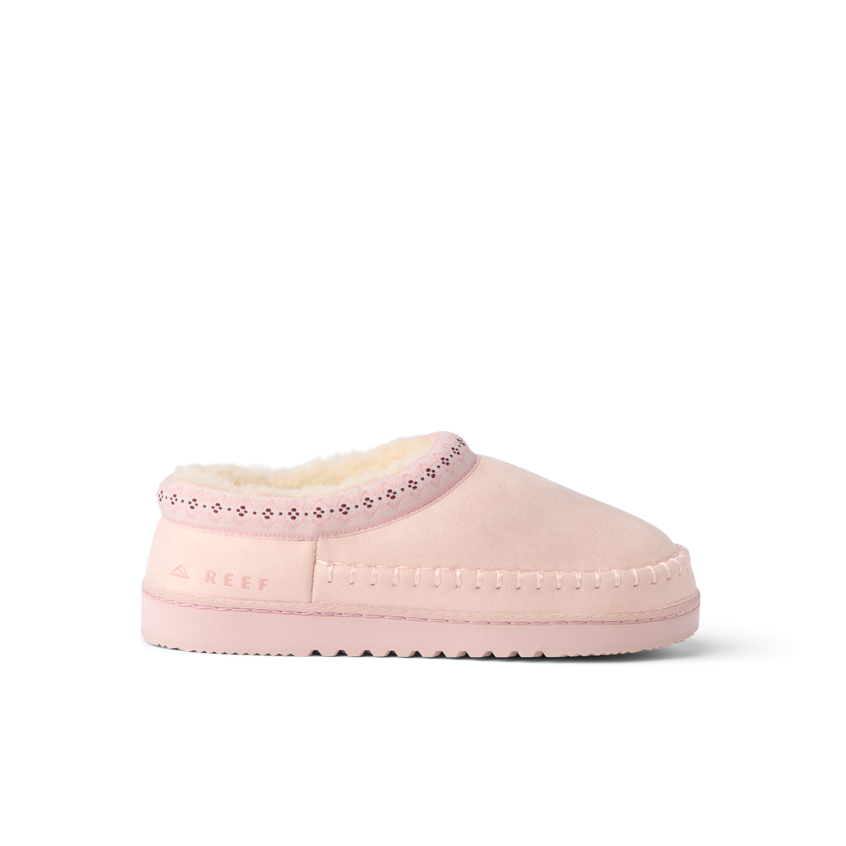 Indie Slipper, right-facing pink slipper with soft lining and cushioned lightweight sole