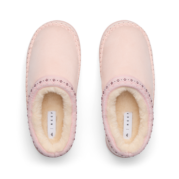 Indie Slipper pair viewed from above with toes facing upward and soft fleece lining for everyday comfort