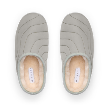 Willa Slipper pair viewed from above, both slippers facing upward with plush faux fur interiors