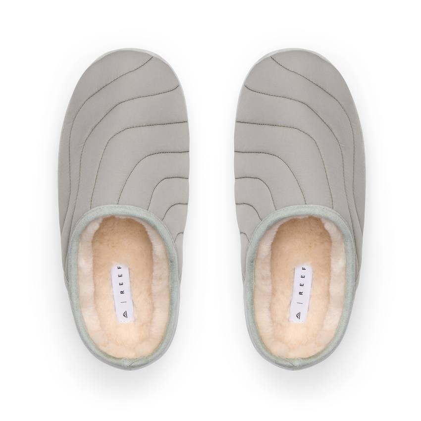 Willa Slipper pair viewed from above, both slippers facing upward with plush faux fur interiors
