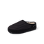 Willa Slipper facing left with a quilted black upper and plush faux fur lining