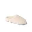 Daydream Slipper cream faux shearling mule facing right with open heel and cozy cushioned comfort
