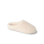 Daydream Slipper cream faux shearling mule facing right with open heel and cozy cushioned comfort