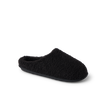 Daydream Slipper in black faux shearling shown facing right for cozy everyday comfort