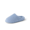 Daydream Slipper in soft faux shearling, facing left, side view with open heel and cushioned footbed