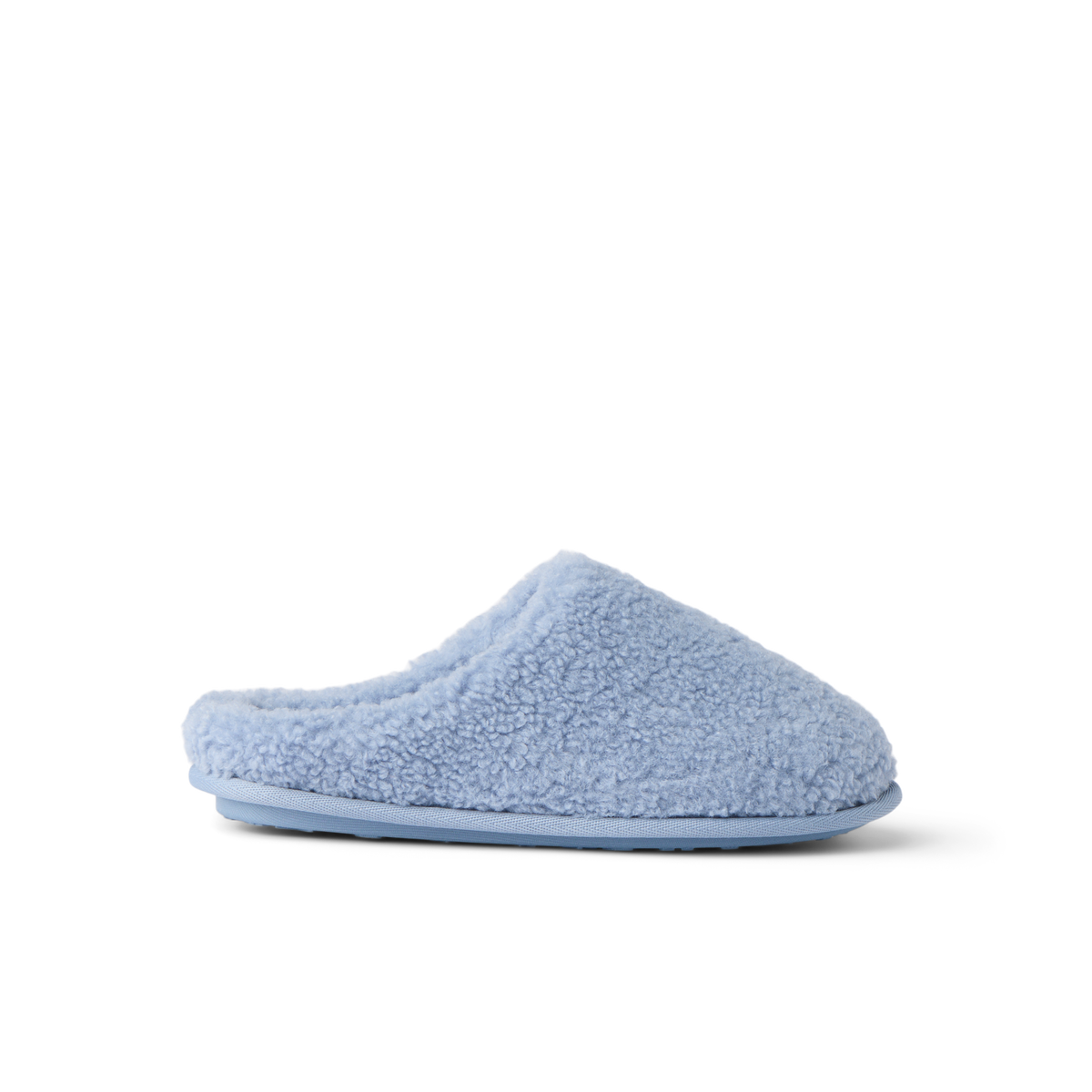 Daydream Slipper in soft faux shearling mule style shown facing left