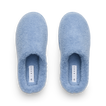 Daydream Slipper pair viewed from above with toes facing upward and soft blue faux shearling lining