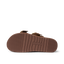 Vista Daphne sandal bottom sole facing up, showing durable tread pattern in chocolate brown, beach-inspired comfort slide