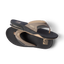 Pair of Fanning men's sandals facing right showing side and bottom, with anatomical arch support and cushioning.