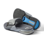 Fanning + Slide sandals facing right with grey water-friendly straps, oversized airbag heel, and anatomically cushioned footbed
