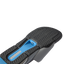 Fanning + Slide sandal sole facing up with textured black and blue water-friendly tread for durable traction and comfort support