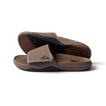 Phantom Slab men’s sandals in fossil black facing right showing footbed and top strap close-up, beach-inspired comfort footwear.