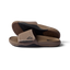 Phantom Slab men’s sandals in fossil black facing right showing footbed and top strap close-up, beach-inspired comfort footwear.