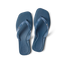 Solaye women's navy blue flip flops facing upward, featuring soft cushioning and anatomical arch support for beach comfort.