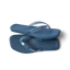 Solaye women's navy blue flip flops top and side view, surf-inspired comfort with cushioned arch support.