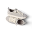 Lay Day Lite women's light gray sneakers top and side views showing knit upper, cushioned sole, and anatomical arch support