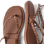 Willow Quinn Studs brown sandals facing up and right showing studded straps and cushioned footbeds for comfort