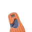 Fanning men's shoe showing orange sole with textured grip and blue arch support, surf-inspired comfort and durability.