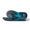 REEF Fanning men's flip flops facing left, shown from the side with cushioned footbeds and textured rubber outsoles