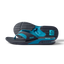 REEF Fanning men's flip flops facing left, shown from the side with cushioned footbeds and textured rubber outsoles