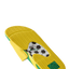 Fanning Slide men's sandal sole facing up with yellow and green water-friendly EVA footbed and soccer ball graphic logo