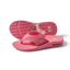 Fanning women's strawberry suede sandal showing top and bottom, beach-inspired comfort with arch support and soft cushioning.