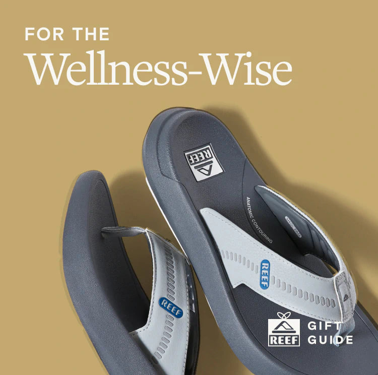 Text says " For the wellness-wise", image of men's sandals
