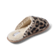 Iryss Slipper leopard print house slipper facing lower left with plush faux fur lining and cushioned footbed