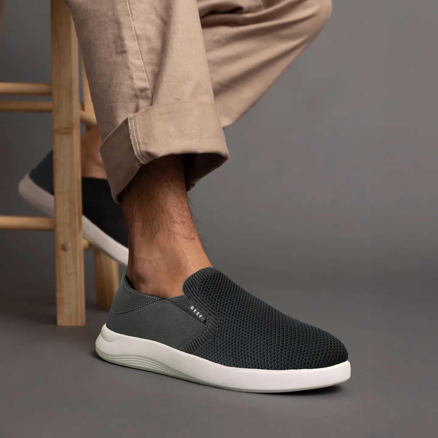 Men's Swellsole Neptune: Slip-on Knit Sneakers in Black/White Men's Swellsole Neptune: Slip-on Knit Sneakers in Black/White
