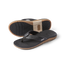 Leather Offshore men's black sandal showing top and bottom views, highlighting comfort and durable design facing right.