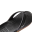 Leather Offshore men's black leather sandal close-up showing top front strap and cushioned footbed facing right