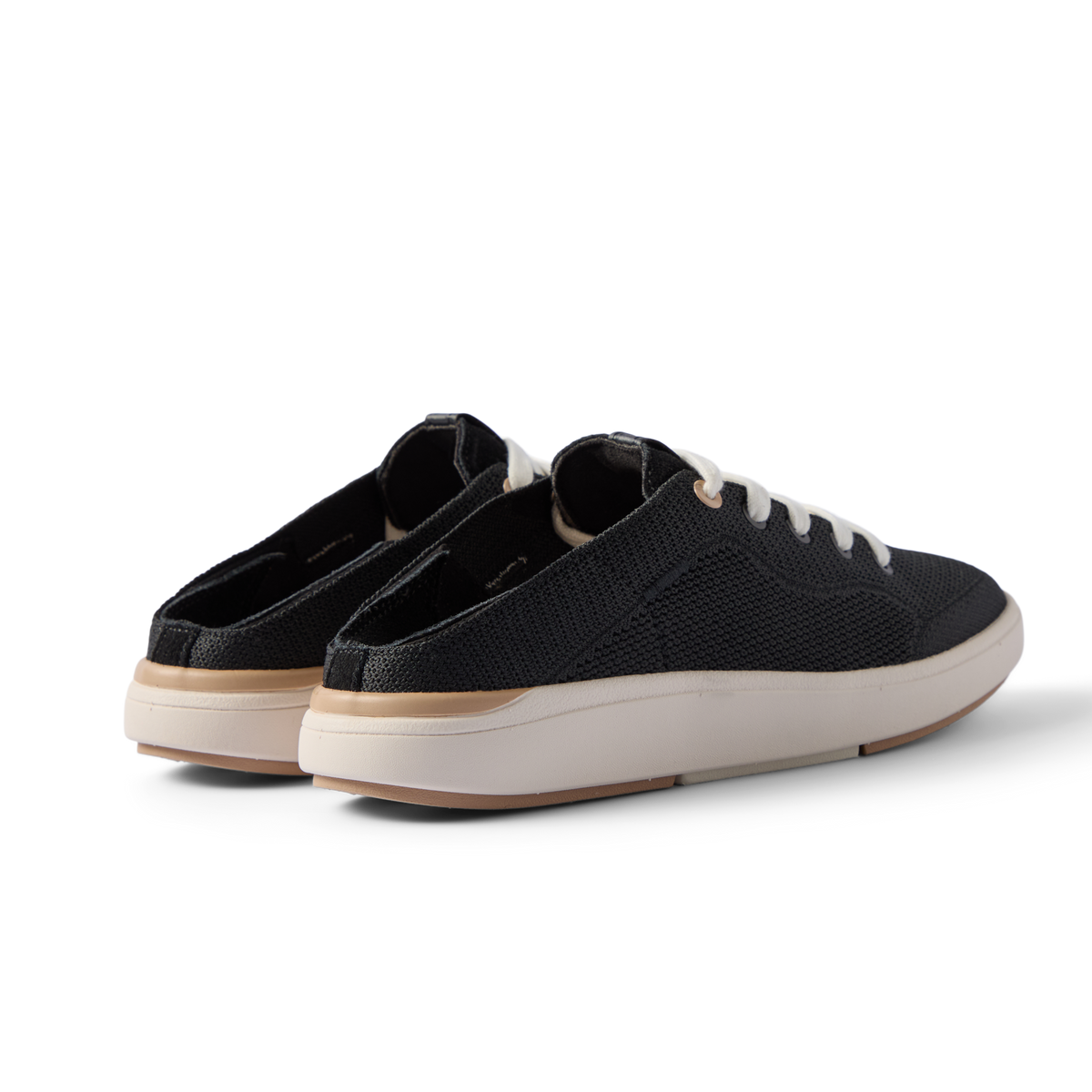 Neptune 2 black sneakers facing right, shown from the rear with cushioned soles for everyday comfort