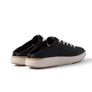 Neptune 2 black sneakers facing right, shown from the rear with cushioned soles for everyday comfort