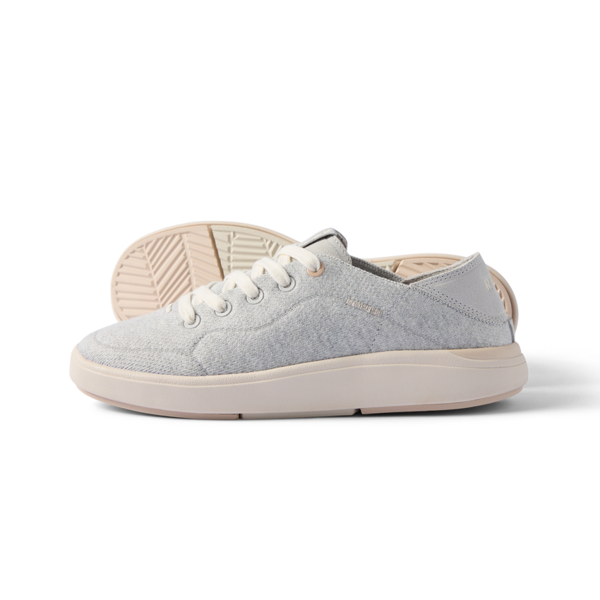 Neptune 2 light gray sneakers facing left with cushioned soles for everyday comfort