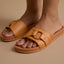 Close-up of women's Vista Soho Cruz sandals facing forward, showcasing soft-rebound cushioning and anatomical arch support.