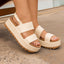 Close-up of women's Water Vista Higher sandals facing forward, featuring soft cushioning and water-friendly platform soles.