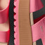 Close-up of the side and sole of pink Water Vista Higher women's sandals facing right with arch support and cushioning.