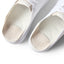 Top-down close-up of the heel area of the white Neptune HT sneaker showing cushioned footbed and arch support.