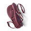 Willow Quinn sandals top view with sleek burgundy vegan straps, cushioned footbed, and anatomical arch support for comfort