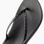 Top view of black Cushion Slim Studs sandal for women with studded straps and comfort cushioning for beachwear.