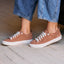 Lay Day Lite womens brown sneakers facing left with cushioned soles and everyday comfort