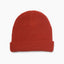 Alyx Beanie in chili red knit, front view, unisex, surf-inspired comfort apparel for everyday beachwear.