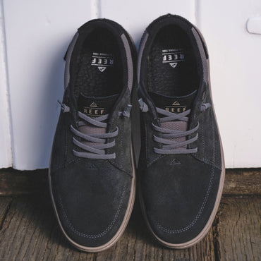 Pair of black Verano shoes top view showing suede uppers, laces, and cushioned insoles designed for comfort and durability