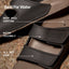 Image of a pair of Brown two-strap men's sandals on a rocky surface, with callouts for "Best For Water", "Deep Heel Cupping" in the footbed, and "Water Friendly" and "All Day Ease" on the straps