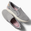 Pair of grey Neptune Elyse slip-on shoes for women, lightweight with cushioning and anatomical arch support, right shoe facing left.