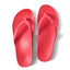 Vista Vay-Cay red women's flip flops flat lay showing top view with water-friendly material and soft cushioning for comfort.