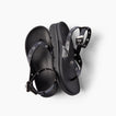 Vista Luxe Sierra black sandals facing upper left with adjustable buckles and cushioned footbeds