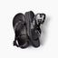 Vista Luxe Sierra black sandals facing upper left with adjustable buckles and cushioned footbeds
